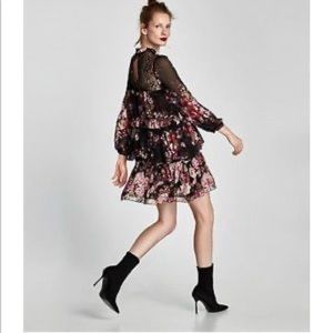 ZARA lace flower dress